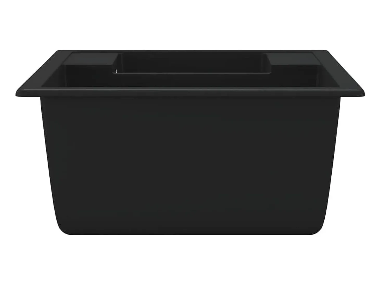Fregadero de cocina doble seno con rebosadero granito negro ES539434