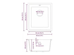 Fregadero de cocina Gris 38 x 44 x 20 cm Granito