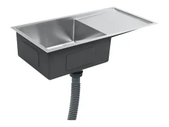 Fregadero de cocina hecho a mano de acero inoxidable
