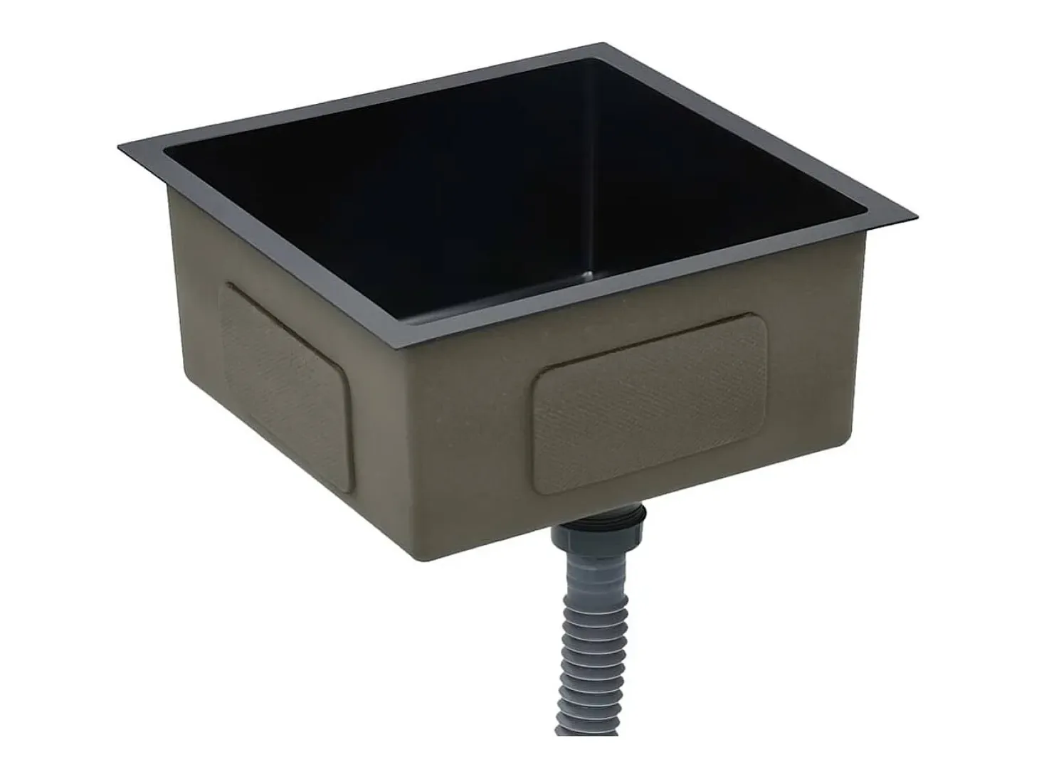 Fregadero de cocina hecho a mano de acero inoxidable negro