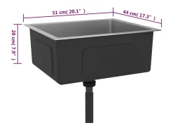 Fregadero de cocina hecho a mano de acero inoxidable