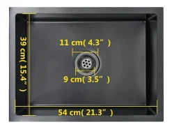 Fregadero de cocina hecho a mano de acero inoxidable negro