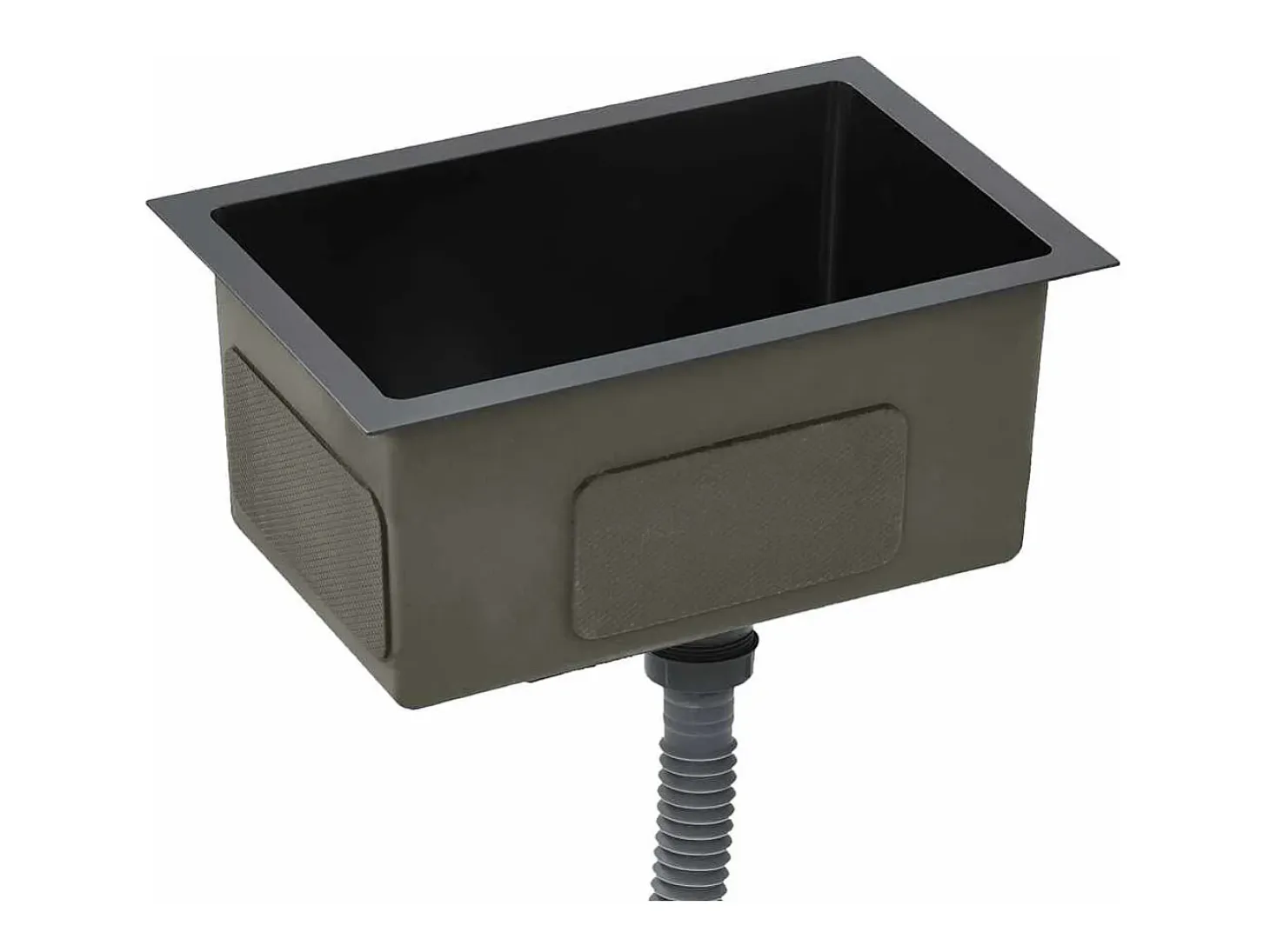 Fregadero de cocina hecho a mano de acero inoxidable negro