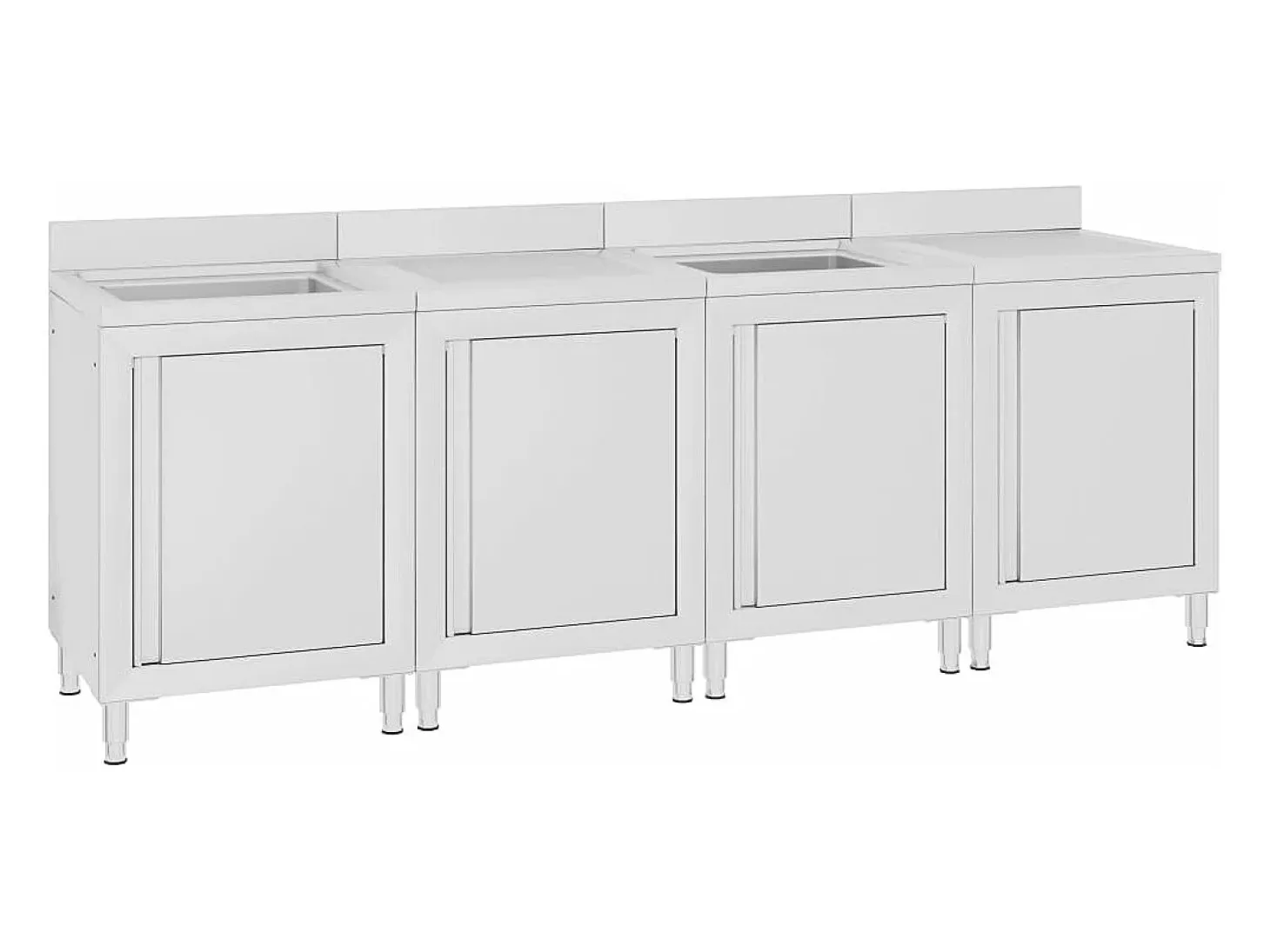 Fregadero de cocina industrial 240 x 60 x 96 cm acero inoxidable 02_0000722