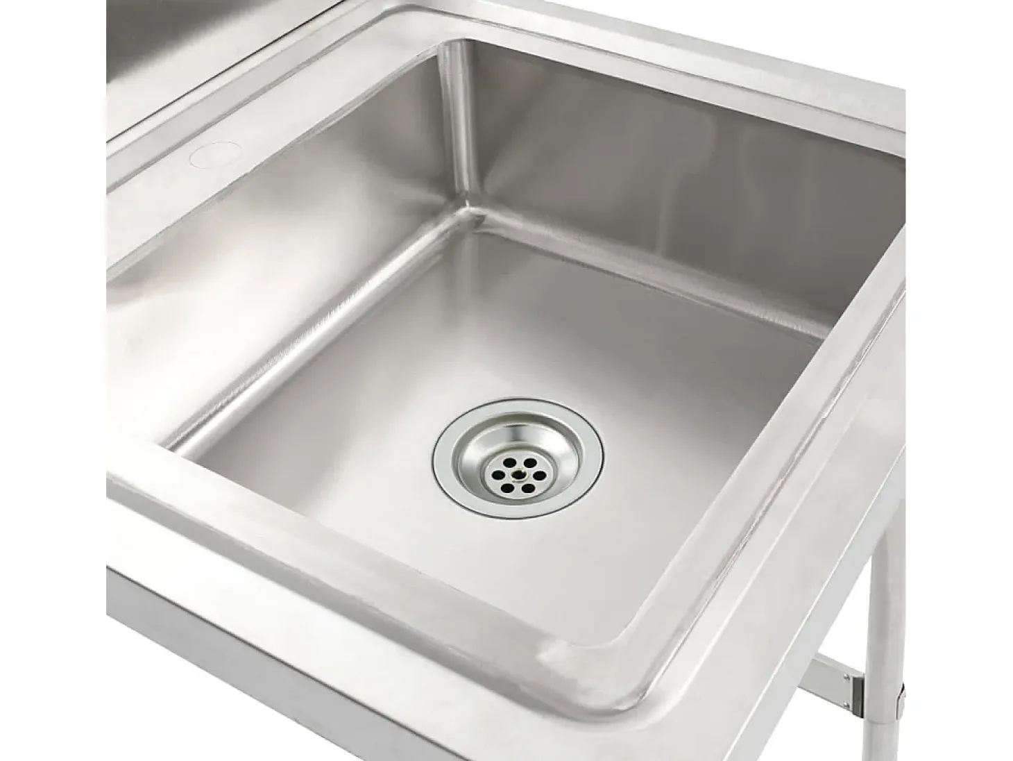 Fregadero de cocina profesional de un seno 60 x 60 cm acero inoxidable 02_0002331