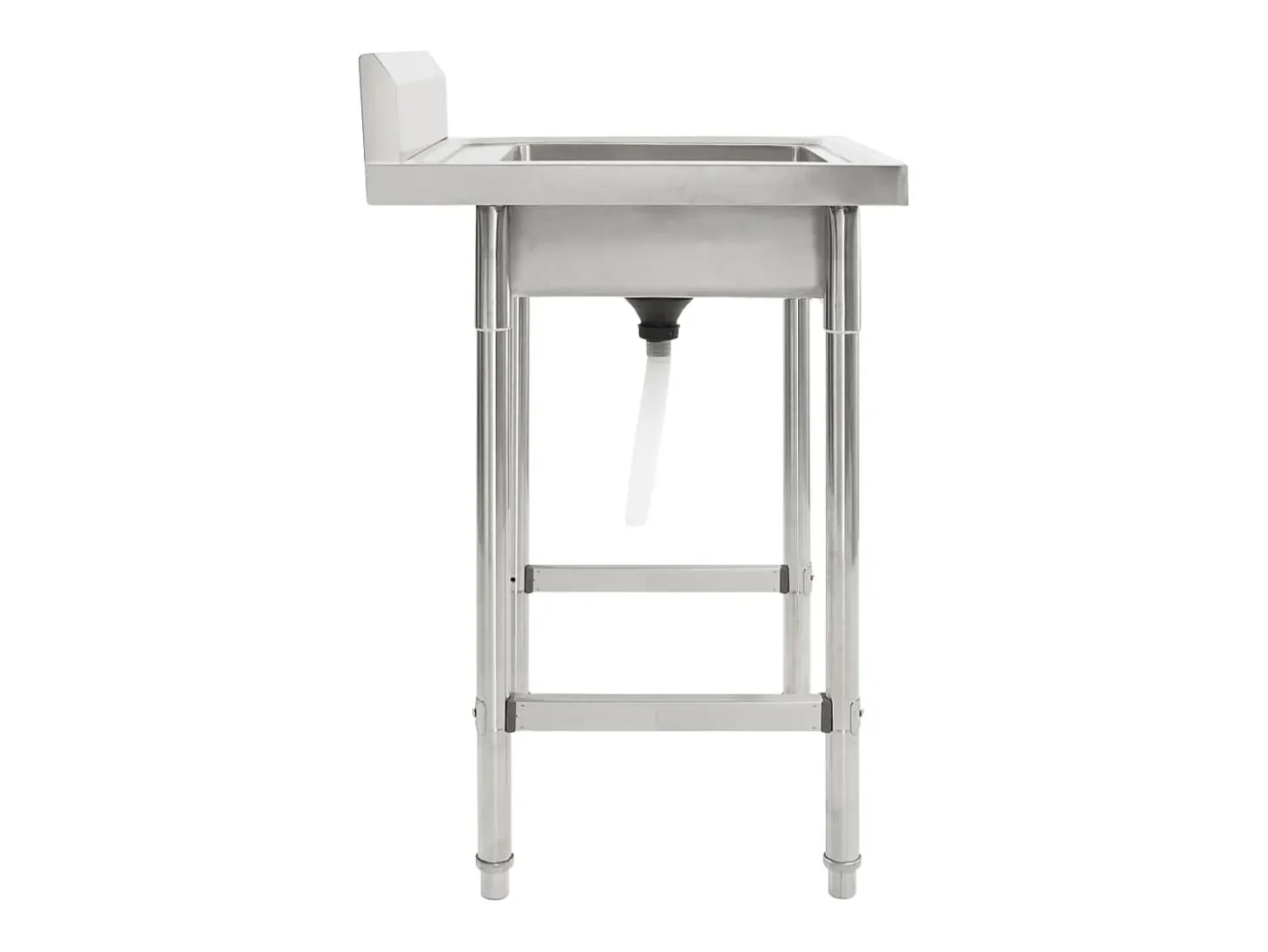 Fregadero de cocina profesional de un seno 60 x 60 cm acero inoxidable 02_0002331