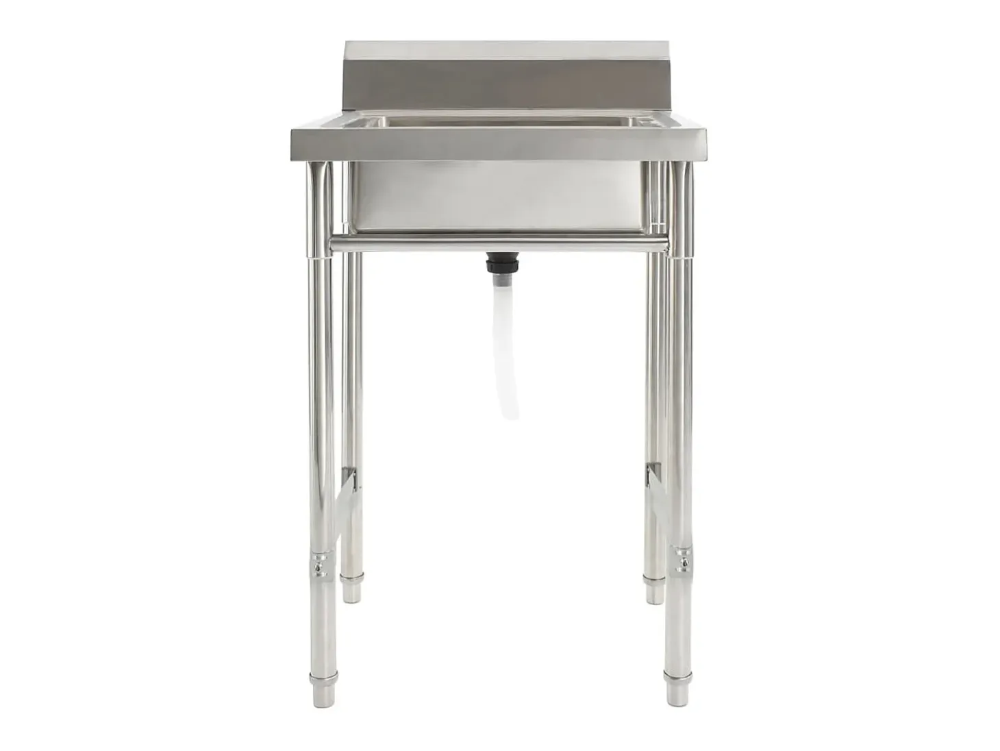 Fregadero de cocina profesional de un seno 60 x 60 cm acero inoxidable 02_0002331