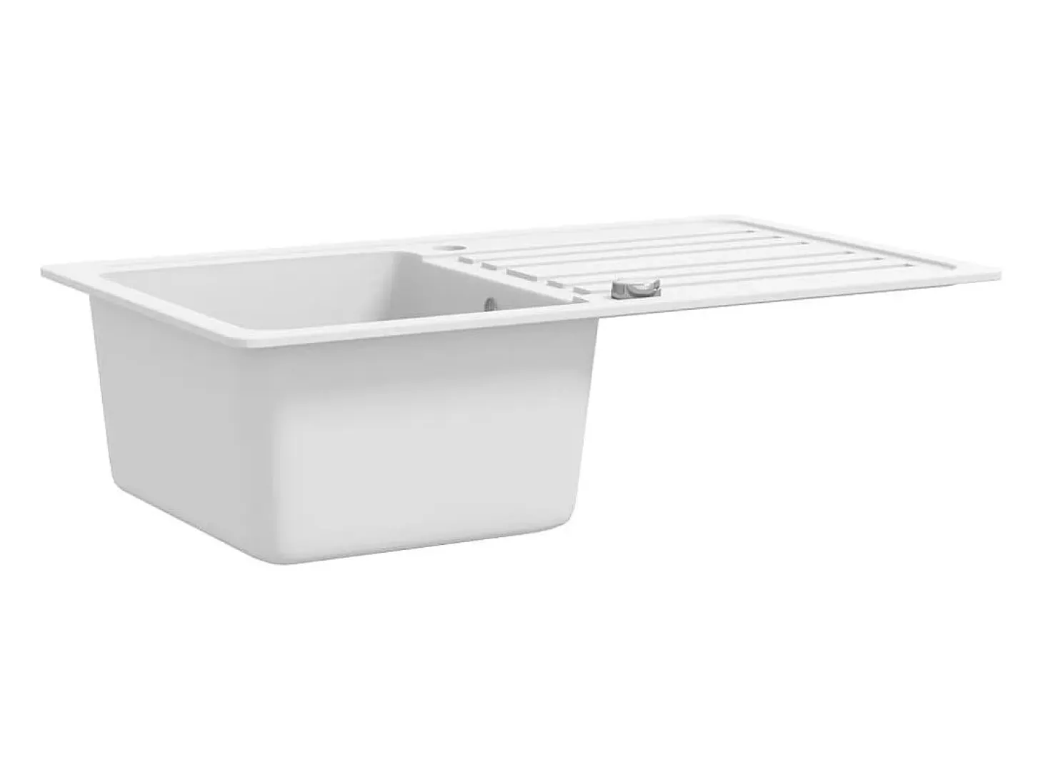 Fregadero de cocina reversible de granito crema de un seno con escurridor