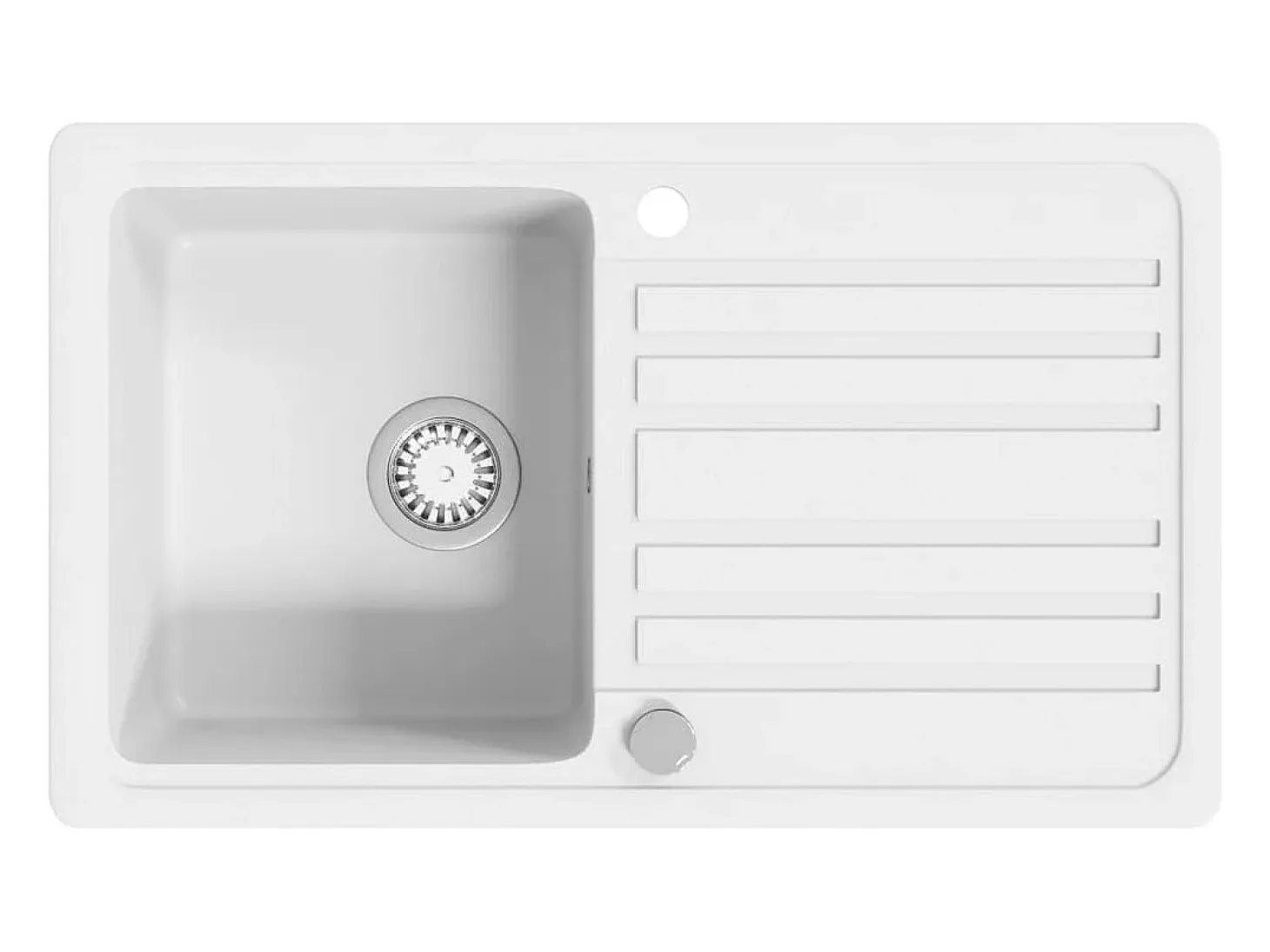 Fregadero de cocina reversible de granito crema de un seno con escurridor