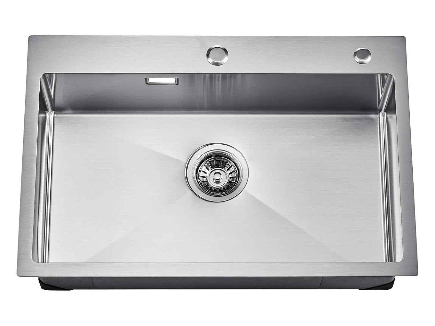 Fregadero de Cocina SucceBuy Fregadero de Cocina de 68CM con Montaje Superior, de un Solo Tazón y Bajo Encimera, de Acero Inoxidable.