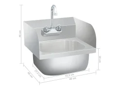 Fregadero lavamanos comercial con grifo de acero inoxidable ES408325