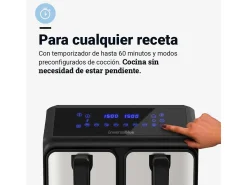 Freidora de aire Air Crispy 6008DB Universal Blue 2200W 8L 2 cubetas negro/inox
