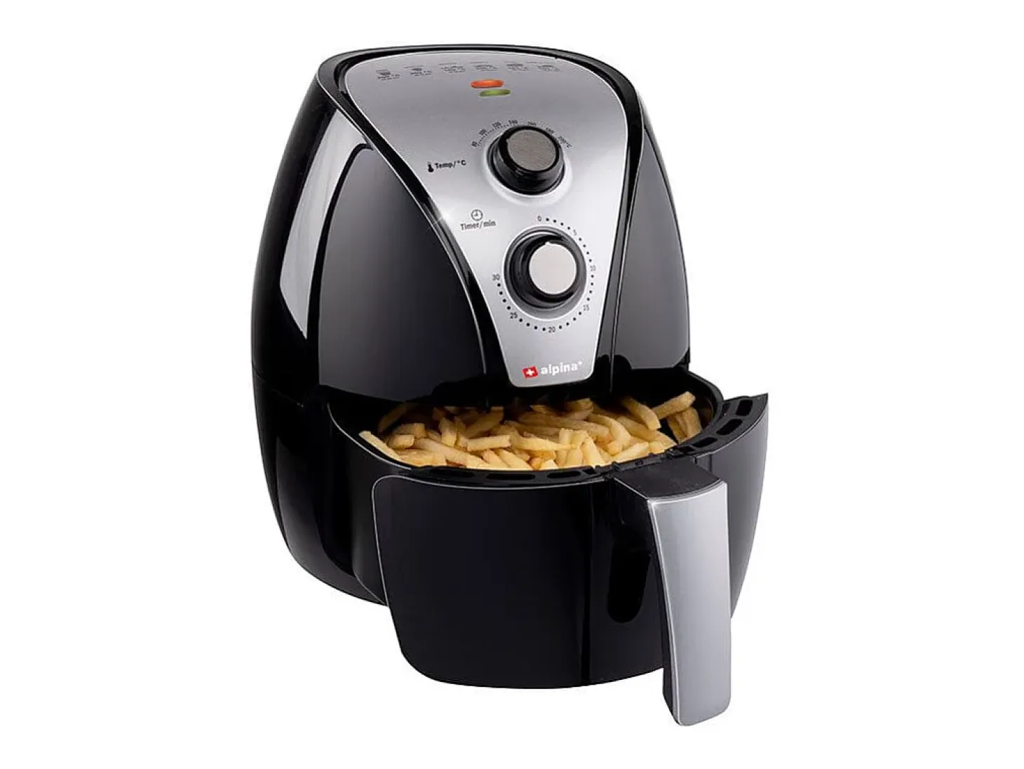 Freidora de aire Alpina 3,2L 1500W temporizador inox/negro