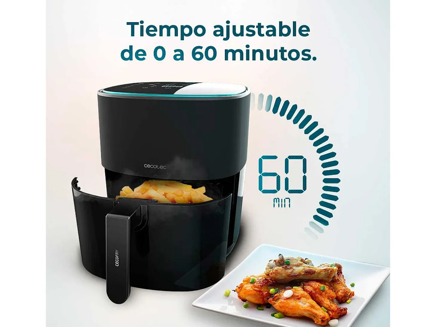 Freidora de aire Cecotec Cecofry Fantastik 6500 1700W 6,5L negro