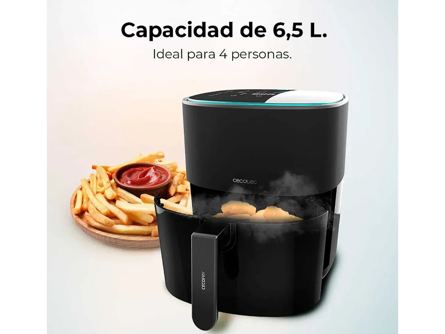 Freidora de aire Cecotec Cecofry Fantastik 6500 1700W 6,5L negro