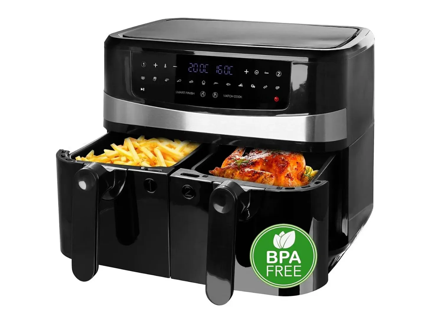 Freidora de aire Emerio AF-126672 2400W 9L 2 bandejas negro