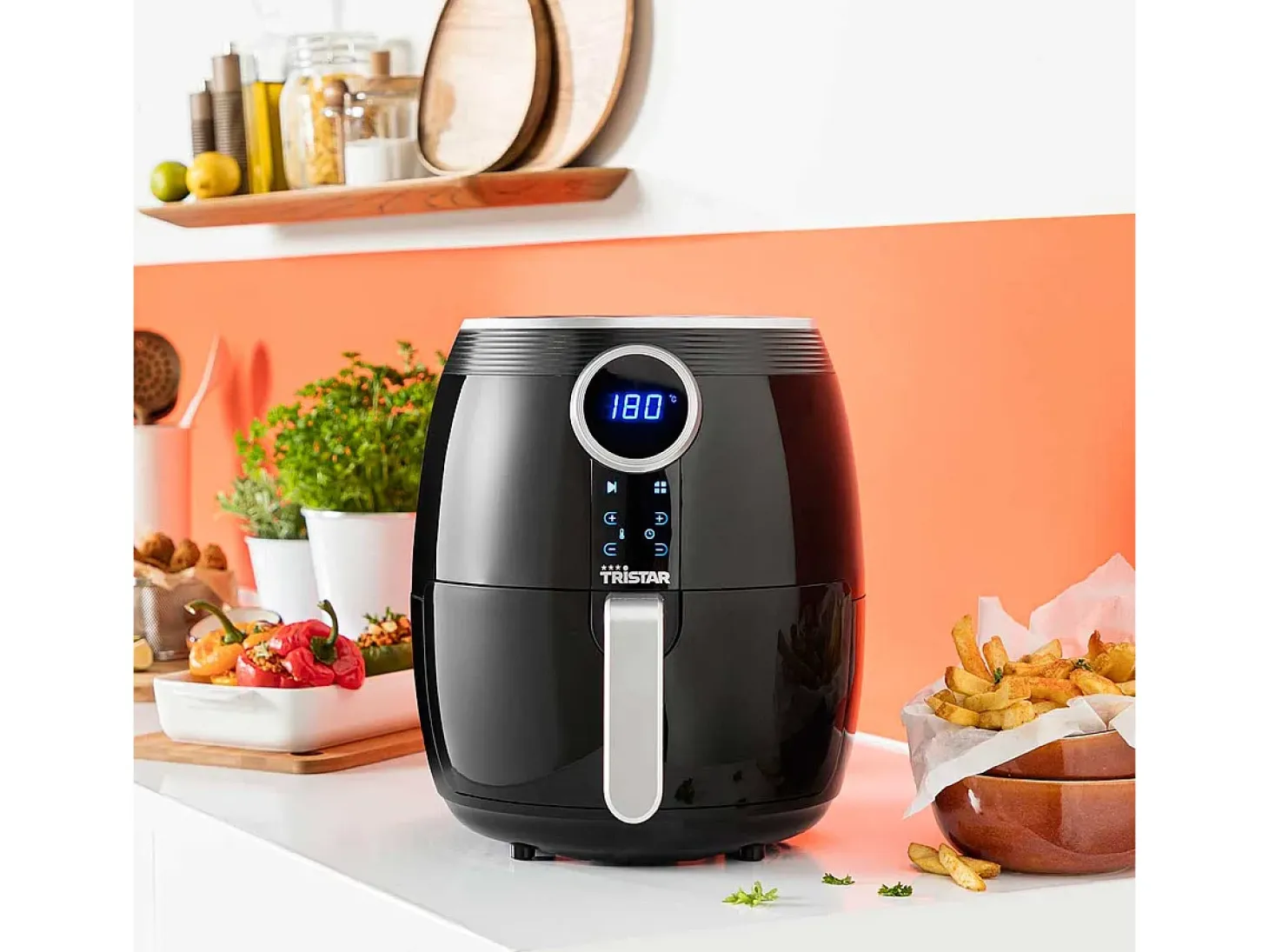 Freidora de aire Tristar FR-6956 Crispy Fryer 1500W 4,5L 8 modos 200ºC negro