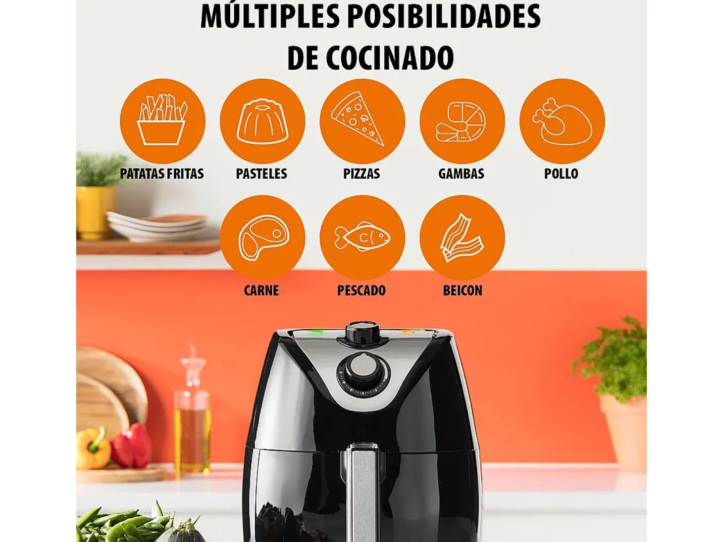 Freidora de aire Tristar FR-6994 1500W 4,5L diseño XXL negro