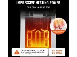 Freidora Eléctrica Comercial SucceBuy 3000 W 9 L en Acero Inoxidable Mejorada a 200 °C