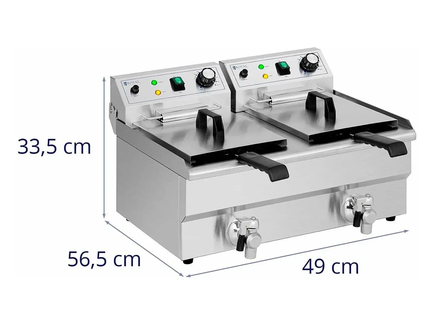 Freidora eléctrica profesional de 2 x 11 litros 230 voltios acero inoxidable 14_0003987