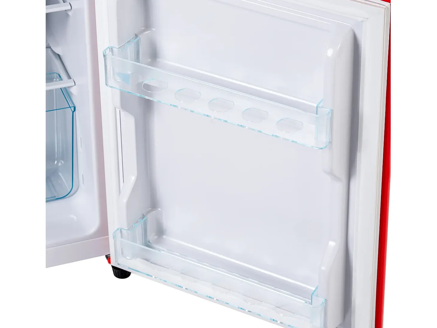 Frigorífico de 60L con 2 puertas e iluminación LED - Consumo energético 102 kWh/año - Rojo