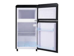 Frigorífico estilo retro de 72L con iluminación LED - Congelador de 21L - Negro