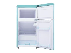 Frigorífico estilo retro de 72L con 2 puertas e iluminación LED - Congelador de 21L - Azul-verde