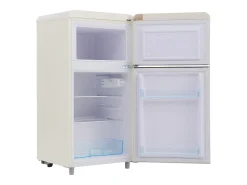 Frigorífico estilo retro de 72L con 2 puertas e iluminación LED - Congelador de 21L - Blanco