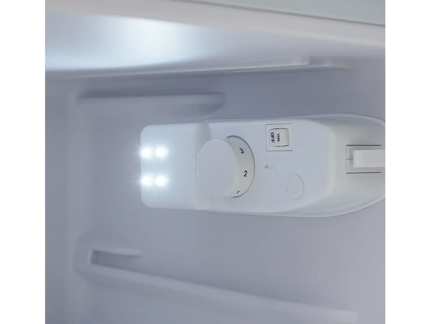 Frigorífico estilo retro de 72L con 2 puertas e iluminación LED - Congelador de 21L - Blanco