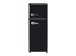 Frigorífico retro de 92L con 2 puertas e iluminación LED - -27°C a 13°C - Negro