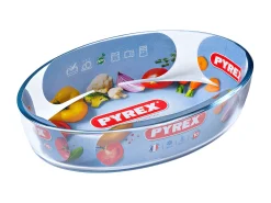 Fuente Essentials Pyrex forma oval transparente 40x28 cm