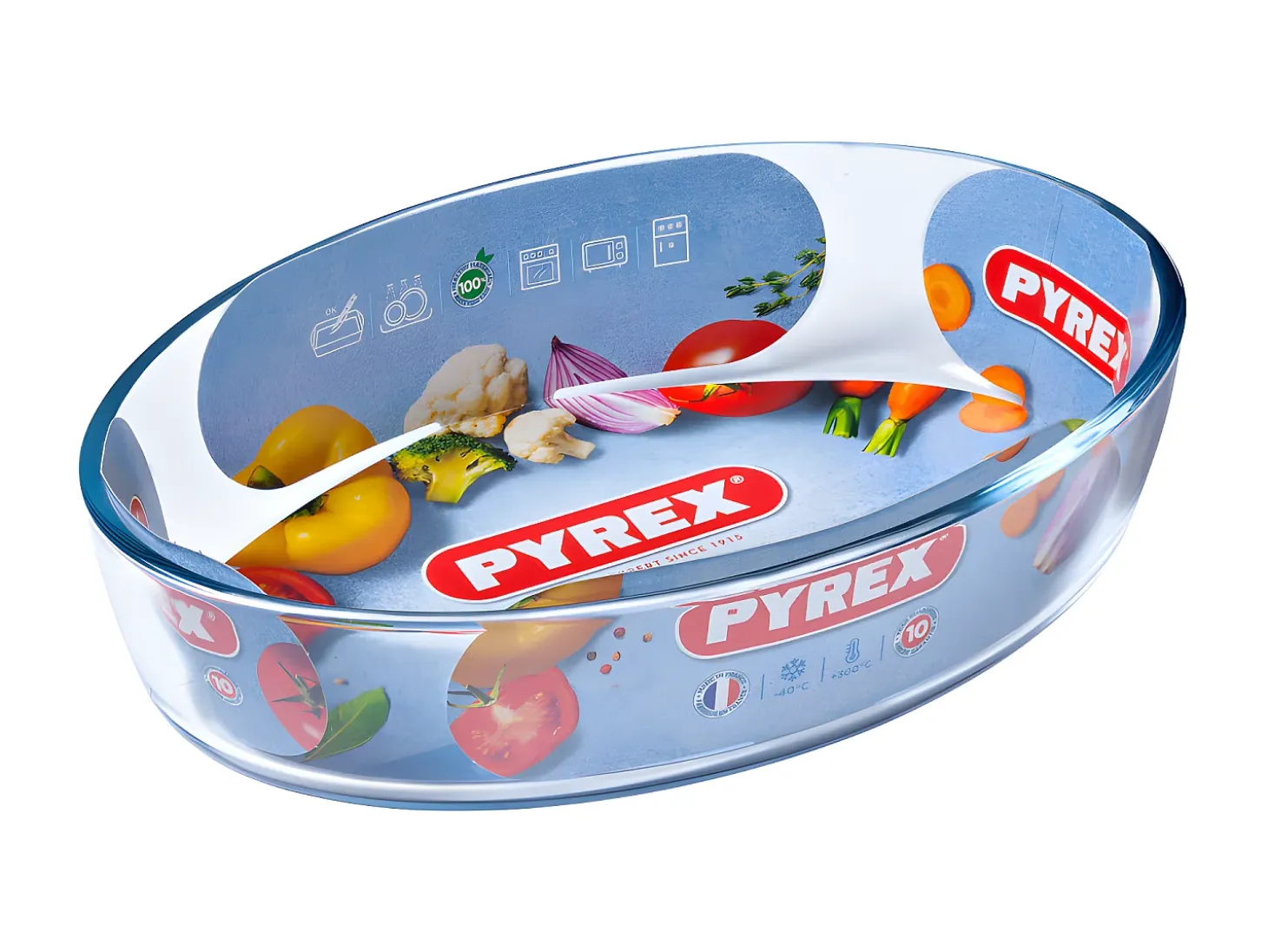 Fuente Essentials Pyrex forma oval transparente 40x28 cm