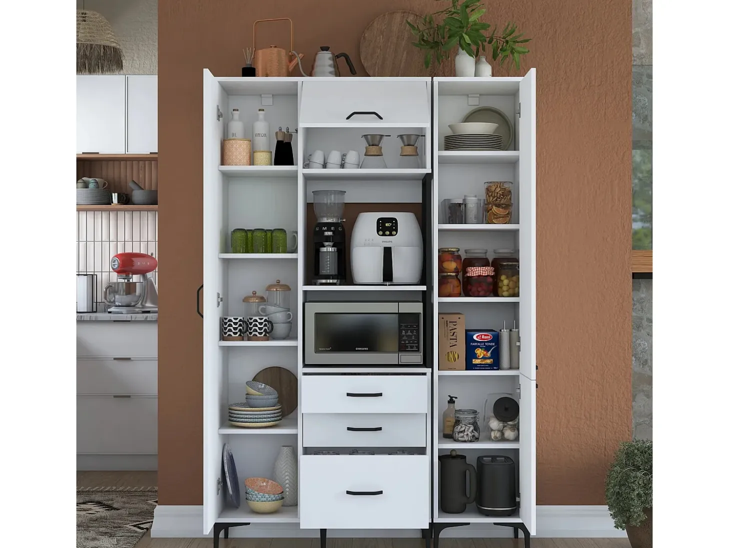 Gabinete multiusos JE118 2964 Blanco 130x198.6x40 cm