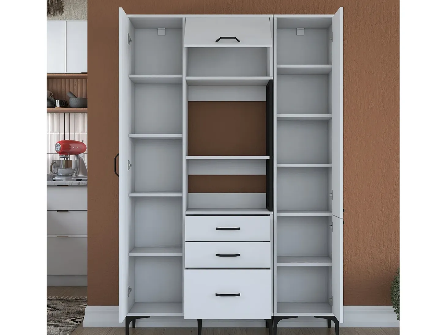 Gabinete multiusos JE118 2964 Blanco 130x198.6x40 cm