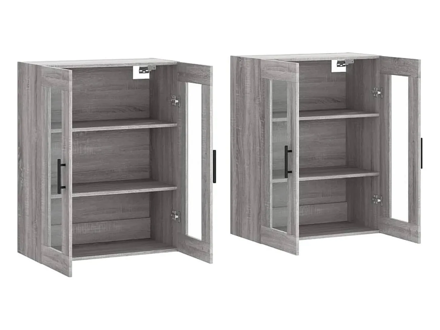 Gabinetes de pared de 2 piezas de madera de ingeniería gris Sonoma