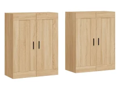 Gabinetes de pared de 2 piezas, roble Sonoma, madera de ingeniería