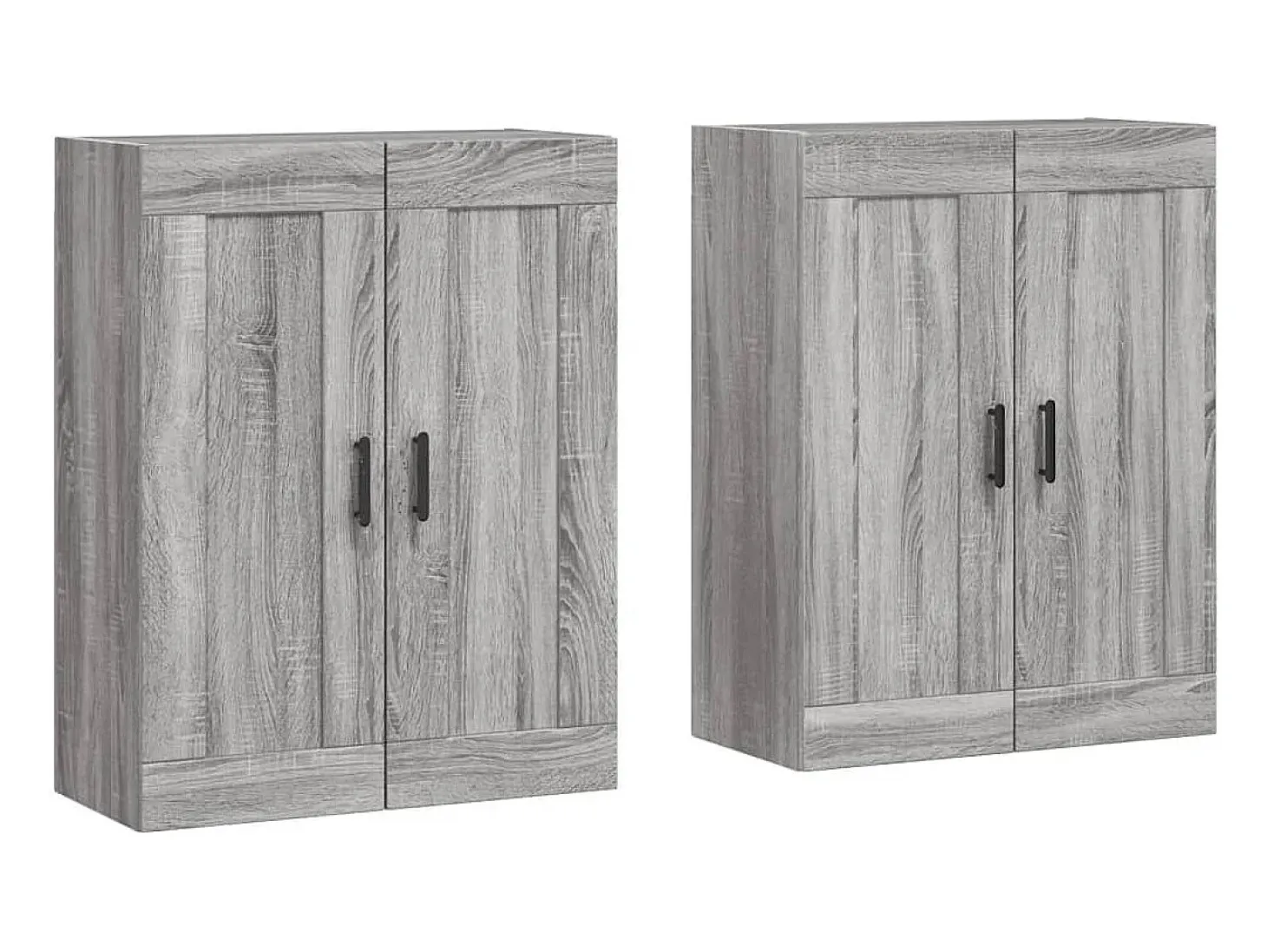 Gabinetes de pared de 2 piezas de madera de ingeniería gris Sonoma