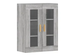 Gabinetes de pared de 2 piezas de madera de ingeniería gris Sonoma