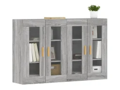 Gabinetes de pared de 2 piezas de madera de ingeniería gris Sonoma