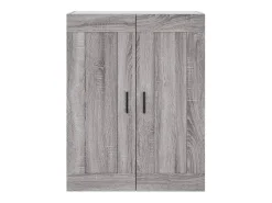 Gabinetes de pared de 2 piezas de madera de ingeniería gris Sonoma