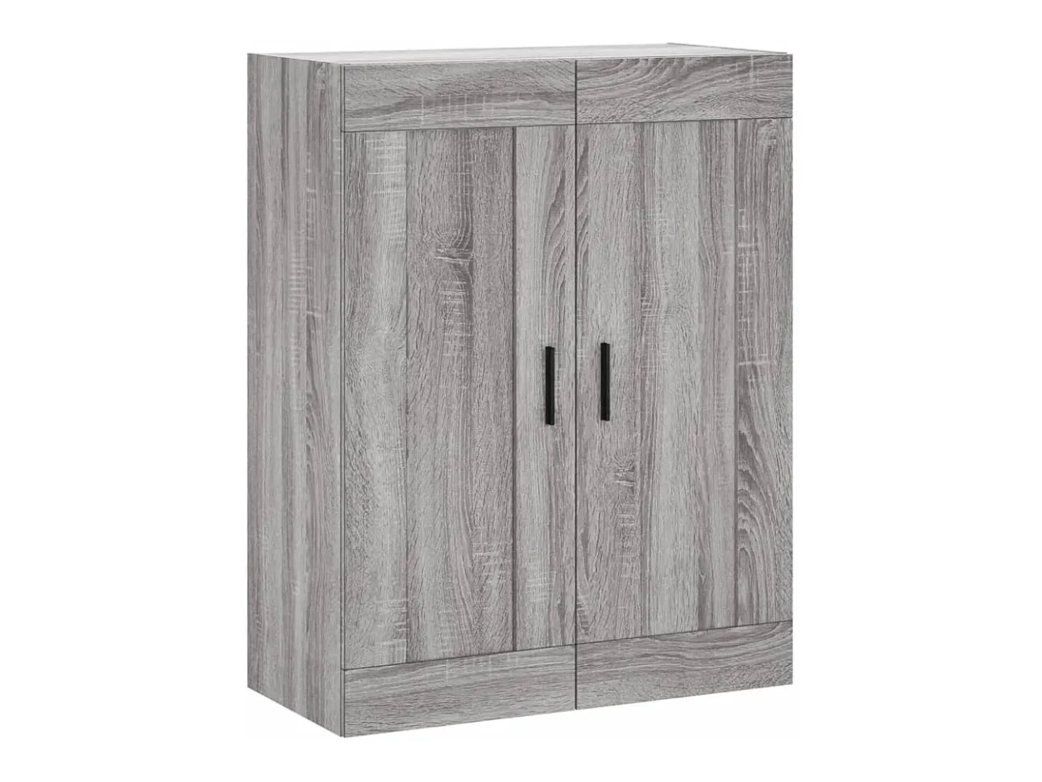 Gabinetes de pared de 2 piezas de madera de ingeniería gris Sonoma