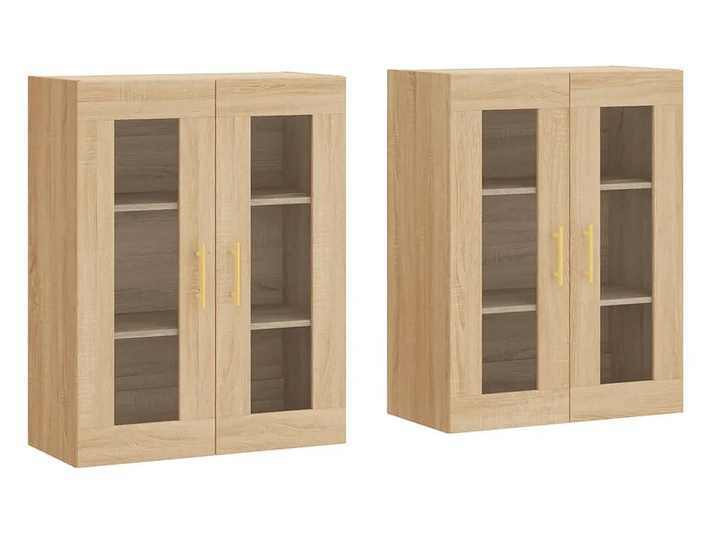 Gabinetes de pared de 2 piezas, roble Sonoma, madera de ingeniería