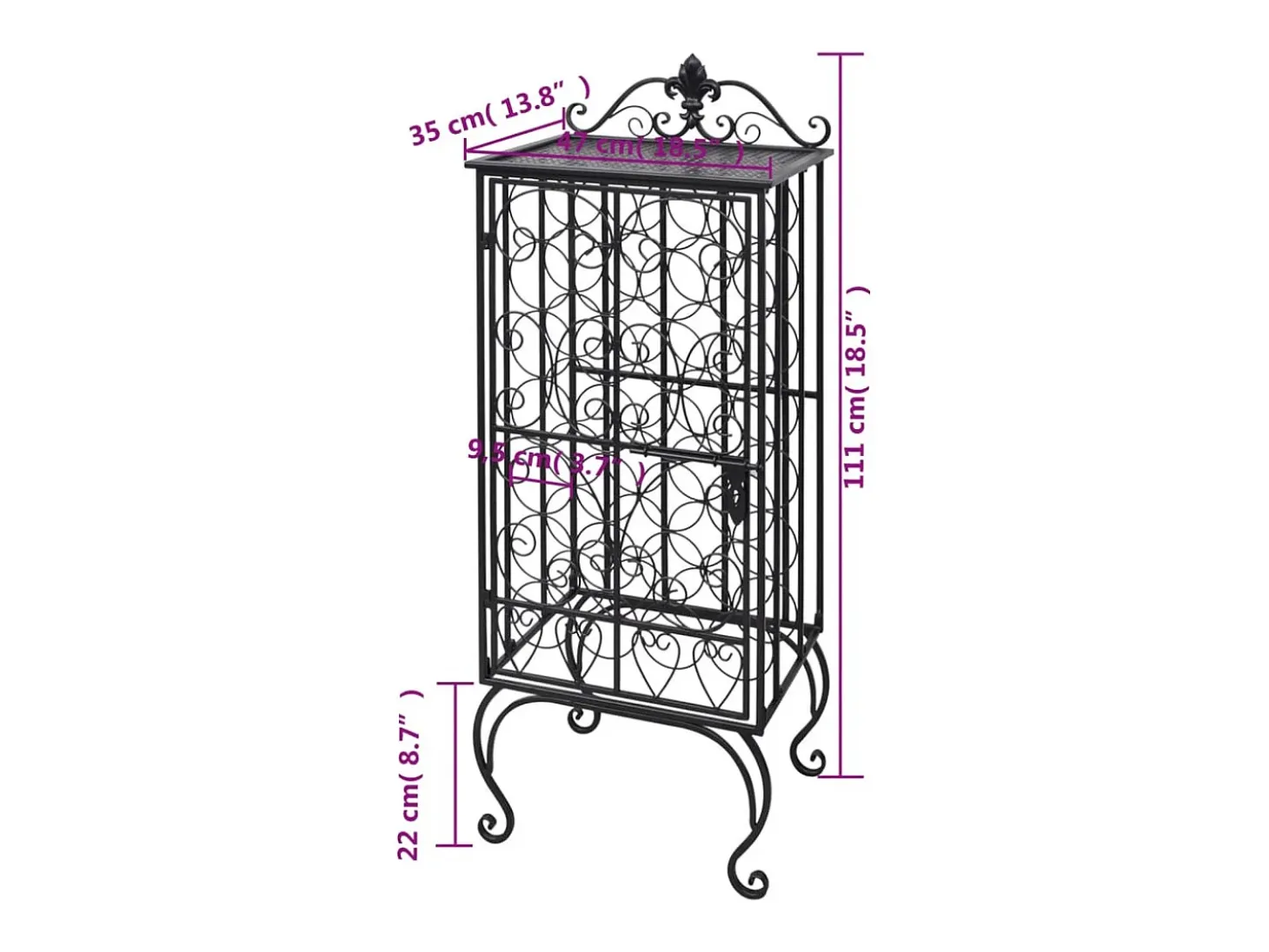 Garden Furniture - Botellero de metal para 28 botellas