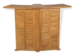Garden Furniture - Mesa de bar plegable de madera teca maciza 155x53x105 cm