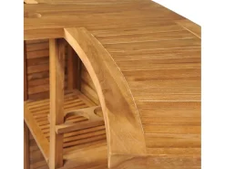 Garden Furniture - Mesa de bar plegable de madera teca maciza 155x53x105 cm