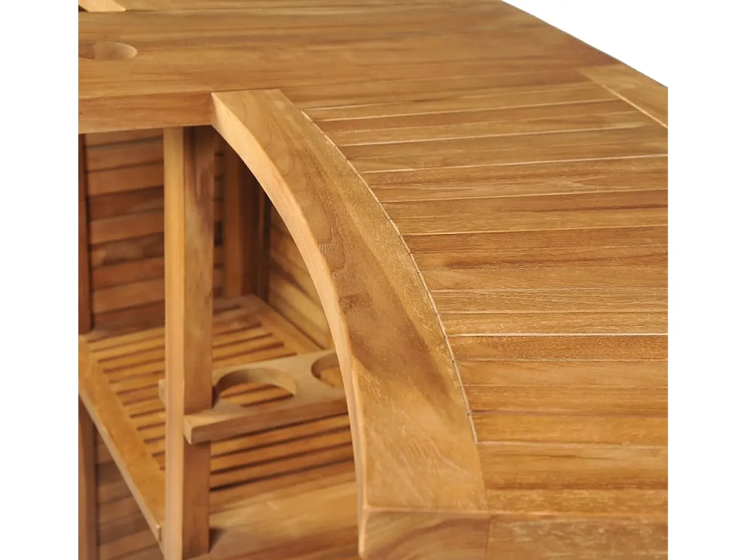 Garden Furniture - Mesa de bar plegable de madera teca maciza 155x53x105 cm