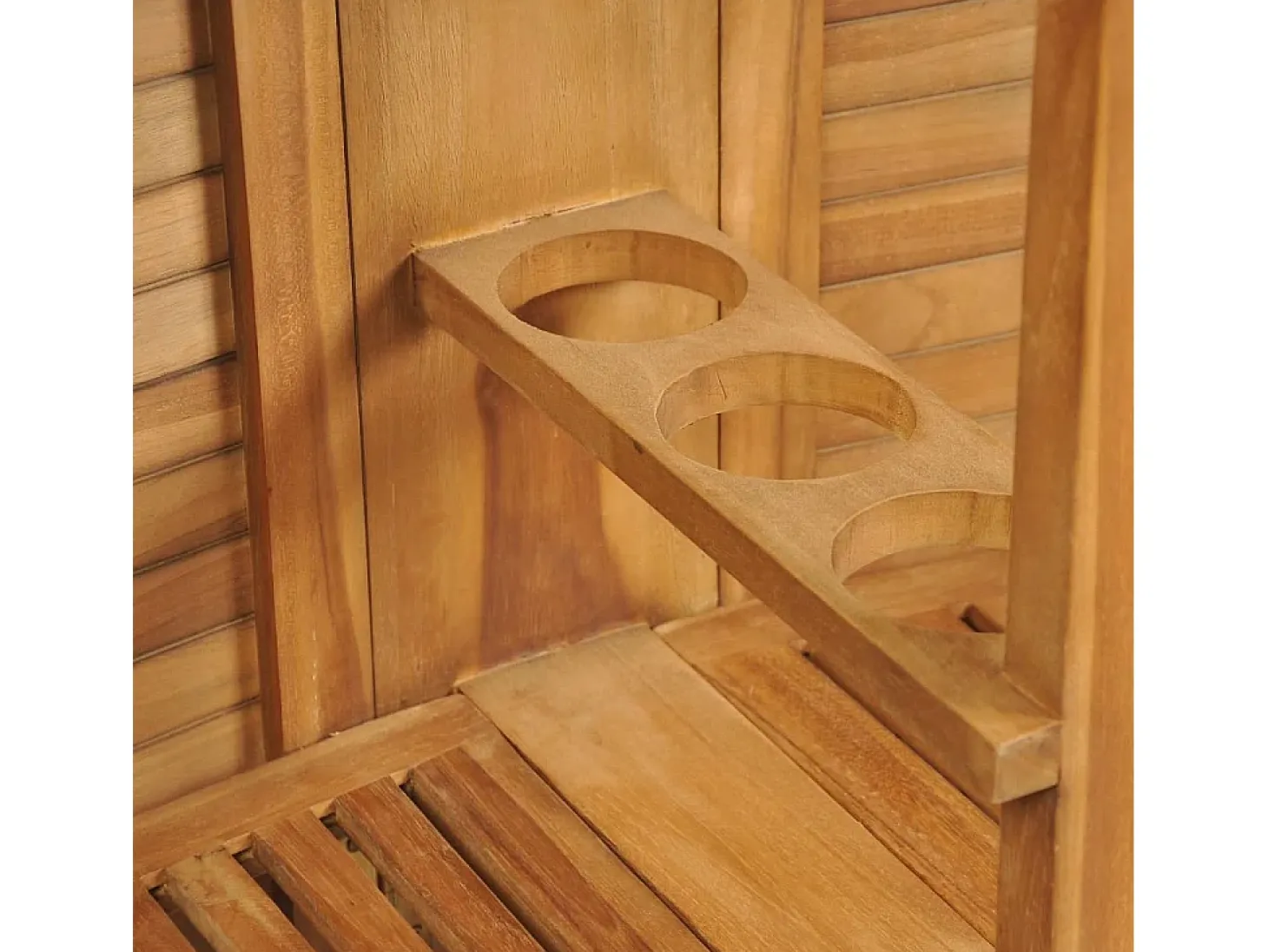 Garden Furniture - Mesa de bar plegable de madera teca maciza 155x53x105 cm