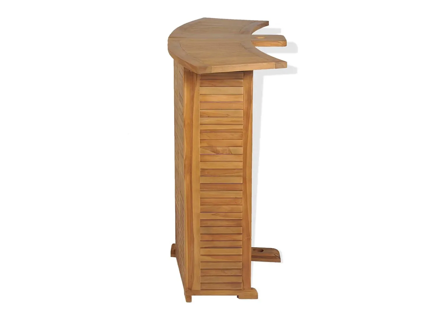 Garden Furniture - Mesa de bar plegable de madera teca maciza 155x53x105 cm