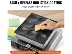 Gofrera SucceBuy 9 Piezas 76 mm Máquina Comercial de Crepas Holandesas Dorayaki 850 W Antiadherente