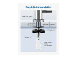 Grifo de Agua Potable SucceBuy sin Plomo en Acero Inoxidable, Grifo de Ósmosis Inversa con Válvula en Latón Macizo, Filtrado de Arco Alto, para Fregadero Cocina